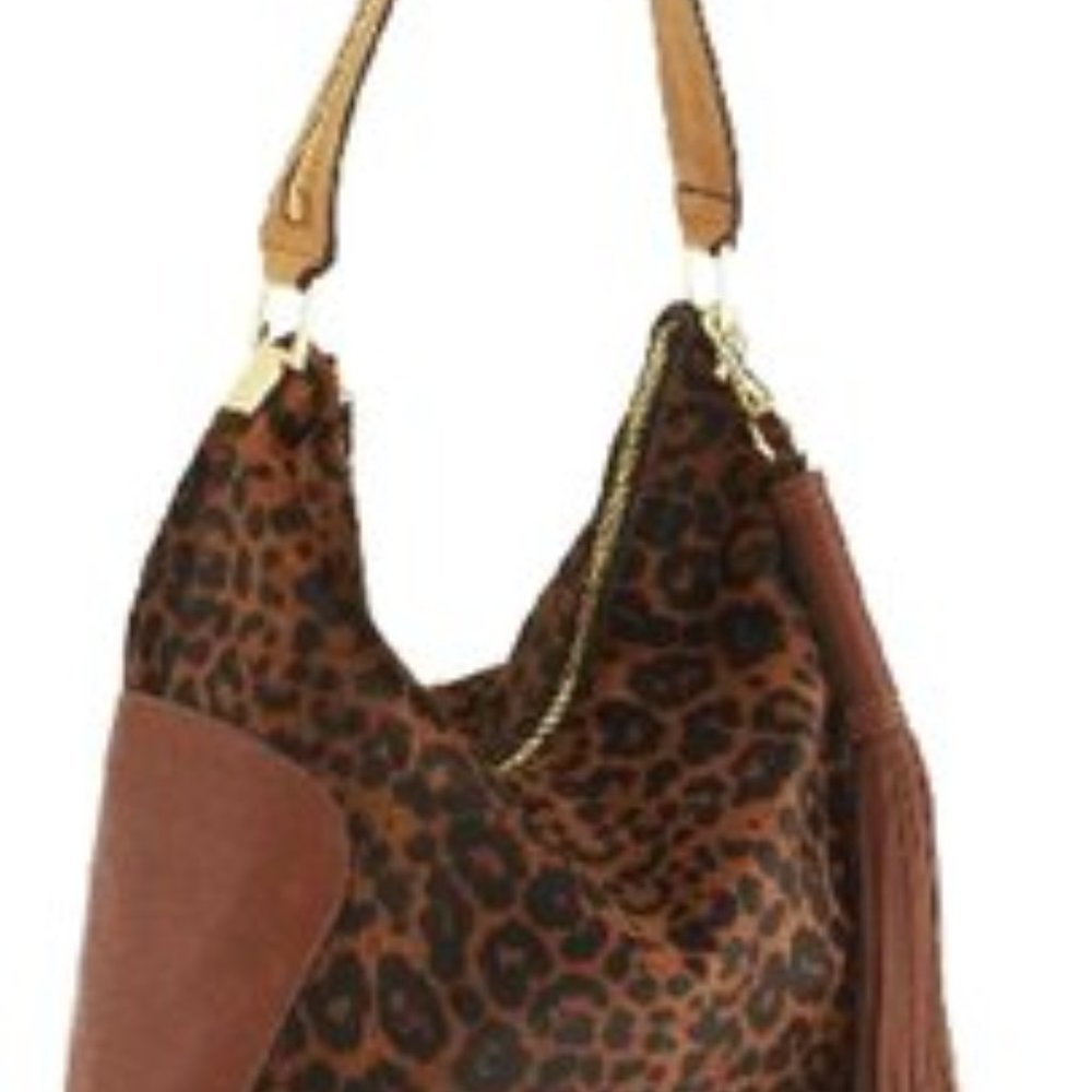 G.I.L.I. Haircalf Leopard Print Hobo Bag